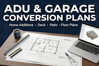 design adu, garage conversion, home addition and residential architectural plan