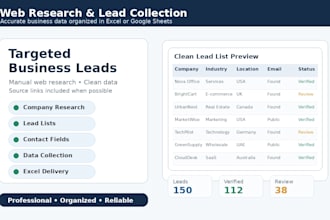 do web research and collect targeted business leads