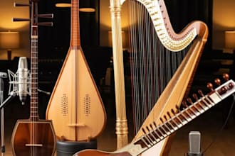 record erhu, pipa, harp, sitar to your music track
