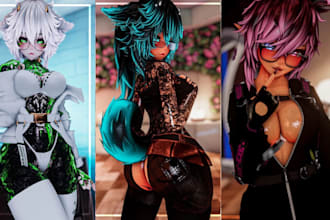 do custom vrc avatar, vrchat avatar, nsfw furry avatar, vr character anime