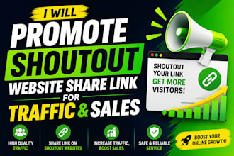 promote shoutout website share link for traffic and sales