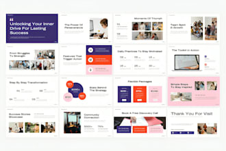 design webinar pitch deck presentation coaches online couses, masterclass slides