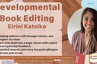 developmentally edit your fantasy, romance, or sci fi novel