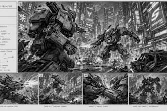 create cinematic storyboard sequences and cutscenes for games