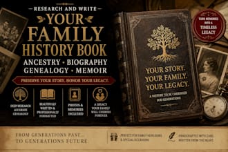 write your family history and genealogy memoir, ancestry biography legacy book