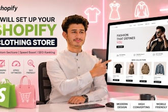 set up shopify clothing store with custom sections speed boost and SEO ranking