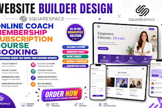 squarespace online coach membership subscription course booking website design