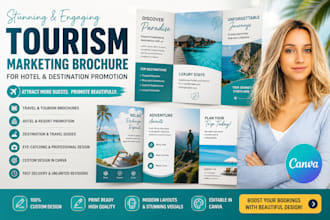 create stunning tourism marketing brochure for hotel and destination promotion
