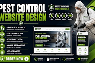design pest control website, fumigation website, exterminator website for leads