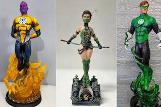 3d print and paint custom anime figure, bust resin statue miniature tabletop stl
