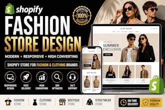 design shopify fashion store and clothing store