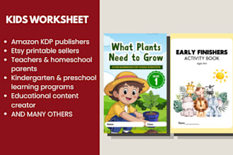 design kids worksheet preschool kindergarten activity coloring book kdp workbook