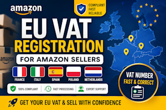 register vat in france, italy, canada, UK,USA and netherlands for amazon sellers