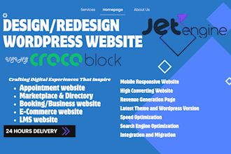 build a dynamic mobile responsive wordpress website using crocoblock jetengine