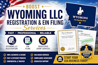 boost wyoming llc registration, ein filing and registered agent services USA