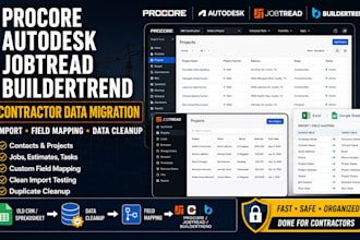setup procore autodesk jobtread buildertrend contractor data migration