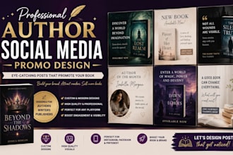 design professional author social media promo posts for your book