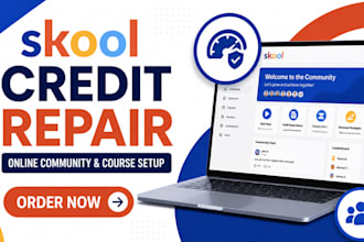 setp skool online community skool credit repair skool online course setup