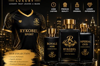design luxury flyers, brand wears and packaging