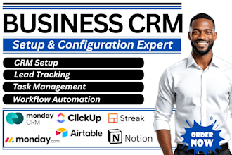 setup monday sales CRM clickup CRM airtable streak CRM notion CRM software suite