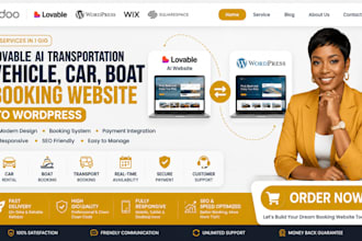 lovable ai transportation vehicle car rental boat booking website to wordpress