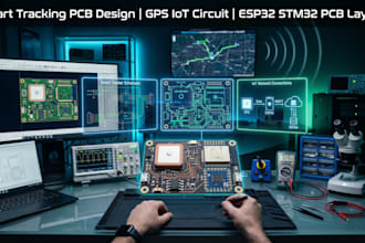 design smart tracking pcb design, expert gps iot circuit esp32, stm32 pcb layout