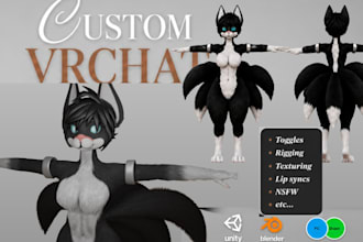 vrchat avatar commission anime furry avatar nsfw toggle vrc avatar fursona unity