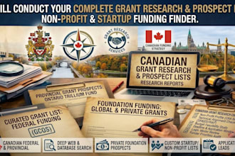 conduct professional grant research and prospect list for your organization