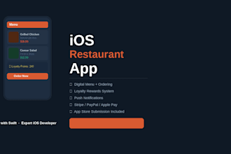 build a custom ios restaurant app with online ordering and loyalty reward