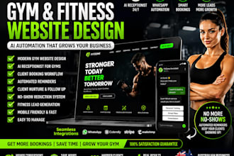 build professional gym web design with ai chatbot and booking workflow