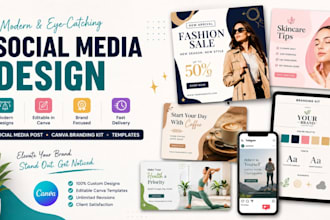 create mordern social media post, canva branding kit, social media template