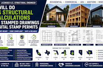 do US structural calculation for drawing digital stamp permits