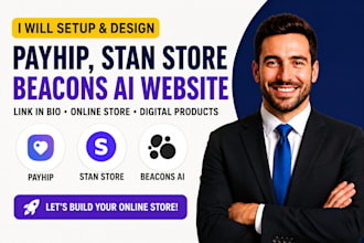 design payhip stan store beacons ai website and link in bio digital product