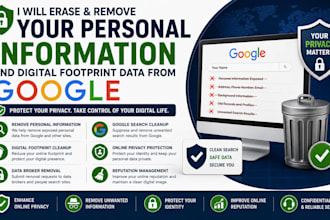 erase, remove your personal information and digital footprint data from google