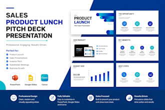 design sales and marketing product launch pitch deck presentation on powerpoint