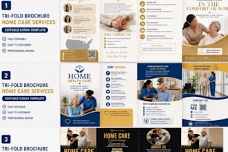 create medical and healthcare brochure, digital company guide, trifold booklet
