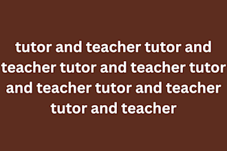 tutor and teacher you