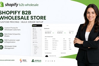 setup shopify b2b wholesale store custom pricing bulk order bss gorilla faire