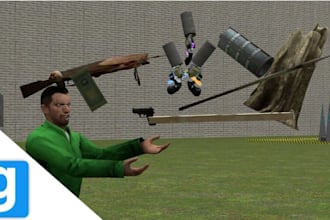 create custom gmod player model and weapon for garrys mod with addons and props