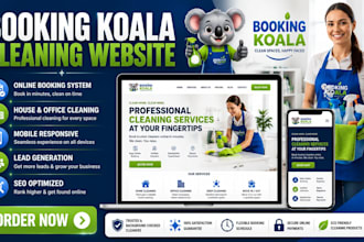 design cleaning website, laundry website booking koala business cleaning website
