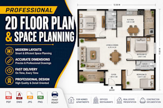create a professional 2d floor plan and space planning