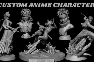 sculpt 3d anime figure anime diorama model tabletop miniature stl for printing