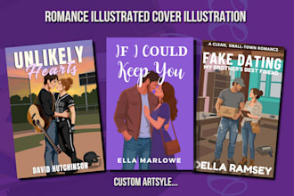design romance book cover illustration ebook cover amazon kdp cover art design