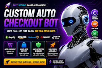 build stock monitoring bot and auto purchase bot for fast check out