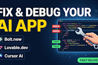 fix debug or build bolt new lovable base44 or cursor ai app