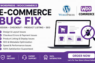 wordpress woocommerce ecommerce bug fix design checkout product listing SEO