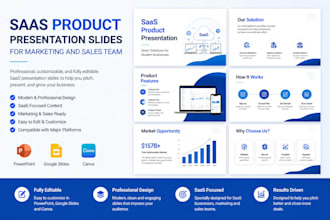 design saas product powerpoint presentation slides for marketing and sales team