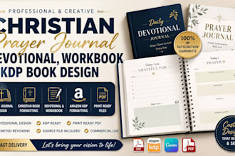 design christian prayer journal devotional workbook and KDP book