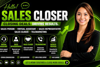 be your sales closer sales representative virtual assistance telemarketing
