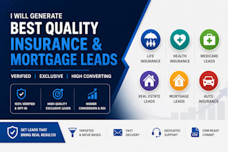 generate best commercial life medicare health real estate auto insurance leads